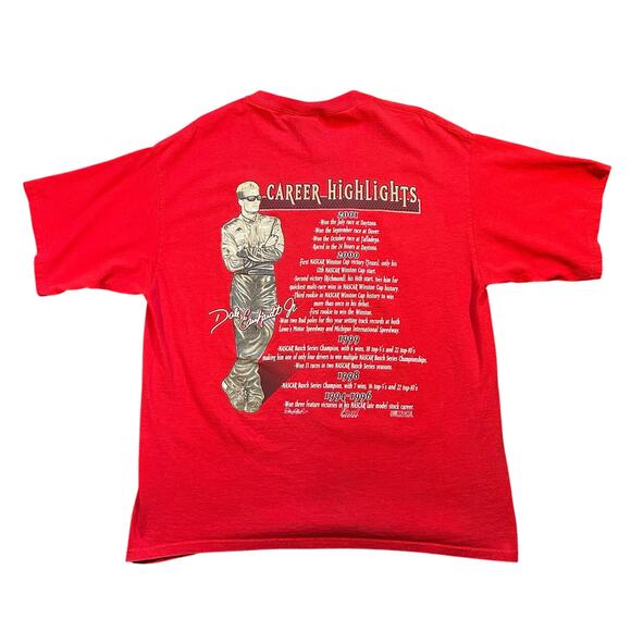 Vintage 00s Dale Earnhardt Jr. Racing Accolades Graphic T-Shirt - Picture 3 of 5